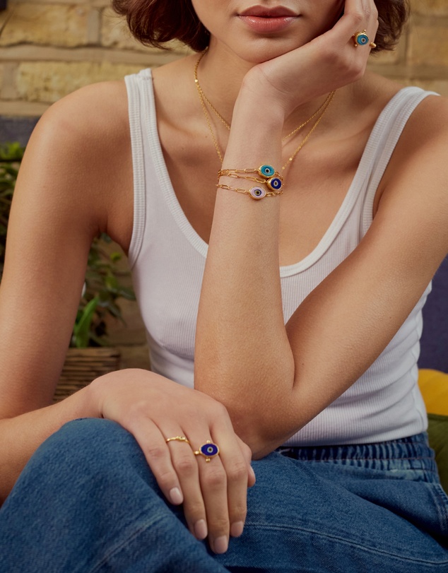 Ottoman Hands - Alara Navy Evil Eye Bracelet