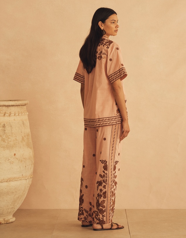 AUR OCEA - Embroidered Straight Leg Pant
