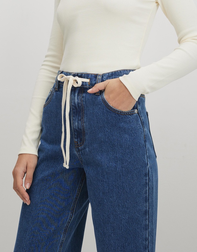 AERE - Mid Rise Drawcord Jeans