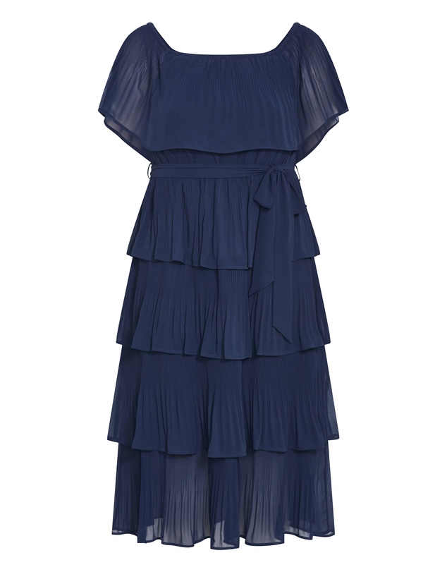 City Chic - Plus size Night Garden Print Midi Dress - navy