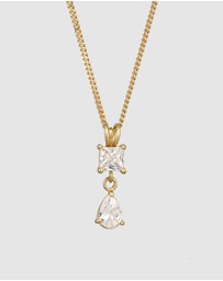 Elli Jewelry - Necklace Crystal Drop 925 Sterling Silver Gold-Plated