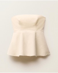 M.N.G - Dama Strapless Top With Ruffle