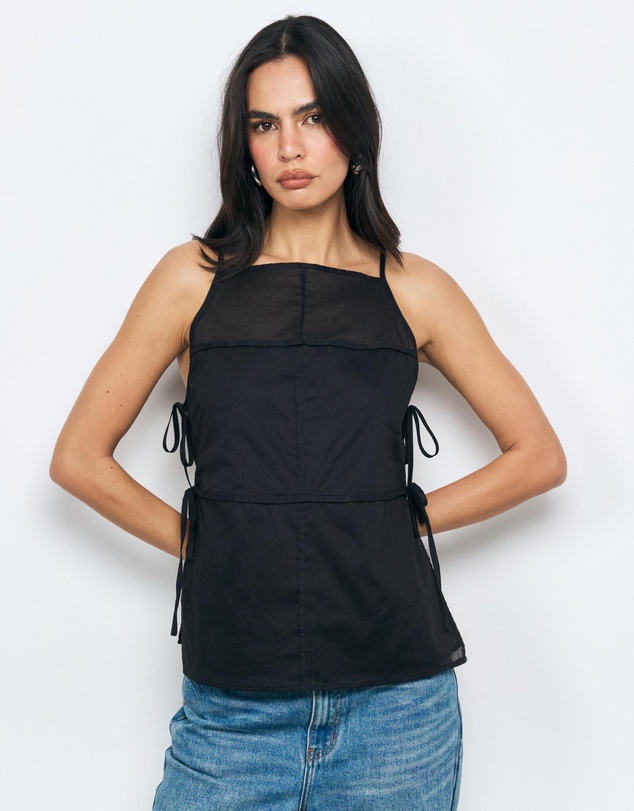 AERE - Grace Panel Tie Side Top