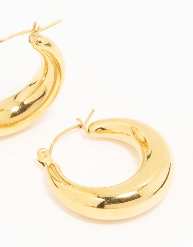 Lovisa - Waterproof Gold Plated Stainless Steel Small Chunky Hoop Earrings