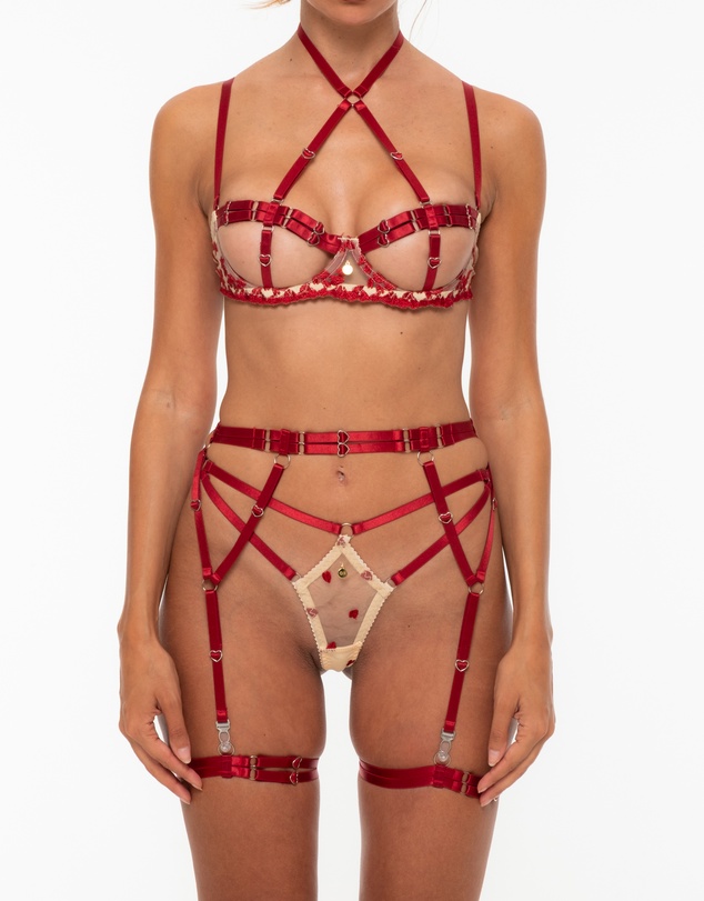 One Empire - Clarabella Burgundy Lingerie Set