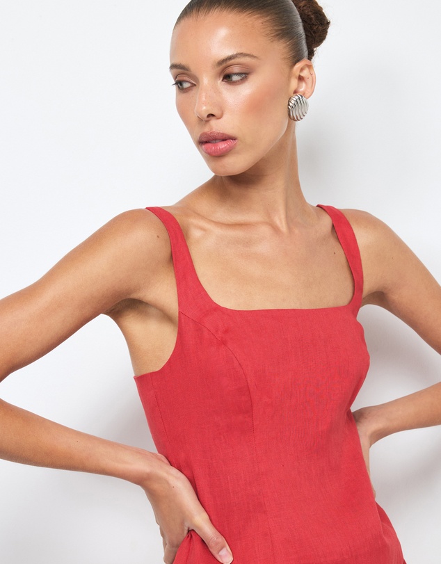 AERE - Clara Linen Mini Dress