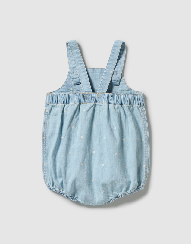 Wilson & Frenchy - Ditsy Daisy Organic Denim Bodysuit - Babies
