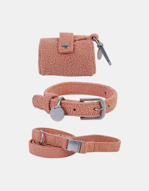 Lilly + Dash - Dog Walking Set – Matching Leash, Waste Bag Holder and Collar