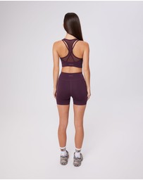 Upstate - Contour+ Mesh Back Crop - Merlot