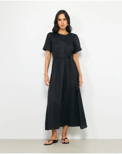 AERE - Myla Linen Midi Dress