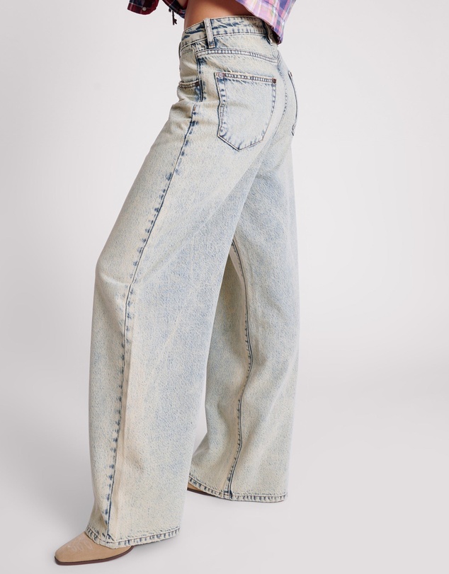 ONE TEASPOON - Blue Dust Love Machines Super Wide Leg Jeans