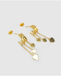 Izoa - Hearts 3-in-1 Trio Huggie Earrings