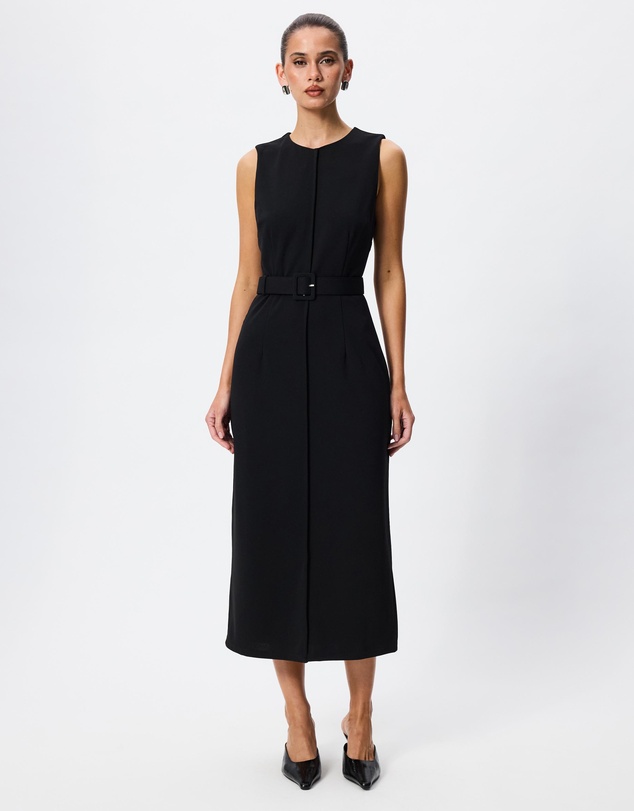 Tussah - Clara Crew Neck Belted Midi Dress