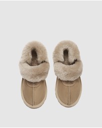 EVERAU - Australian Shepherd Ugg Waffle Fluffy Double Faced Sheepskin Upper House Shoes