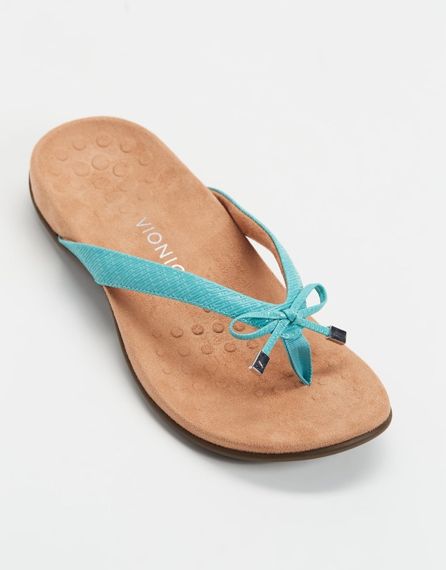 Vionic - Bella Toe Post Sandal - Teal Woven
