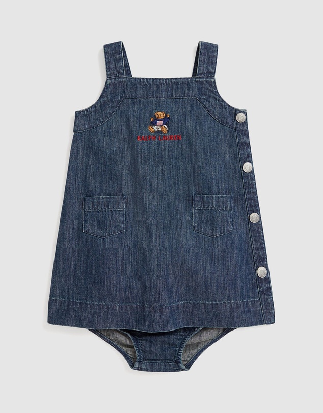 Polo Ralph Lauren - Polo Bear Denim Overall Dress - Babies
