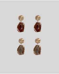 KAJA Clothing - Alloy Resin Earrings-Leaf Earrings 2 pc