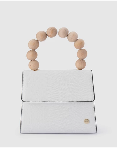 Olga Berg - Caylee Wood Bead Handle Bag