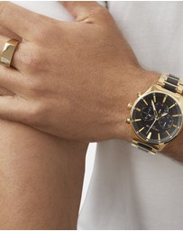 Michael Hill - Solar Powered Men's Watch with Gold and Black Tone in Stainless Steel