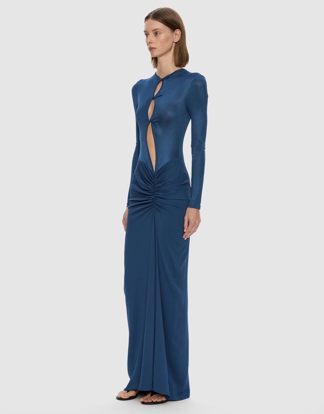 Christopher Esber - Open Twist Ruched LS Dress