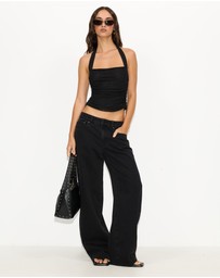Dazie - Pearl Mesh Halter Top