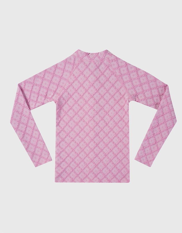 Aqua Blu Kids - Stepping Stones Pink Long Sleeve Rash Vest - Kids