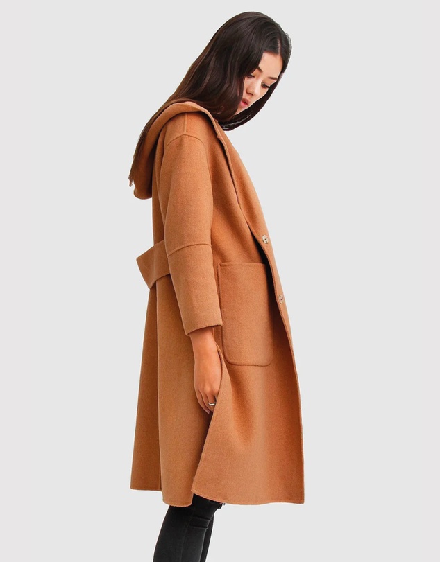 Belle & Bloom - Walk This Way Wool Blend Hooded Coat