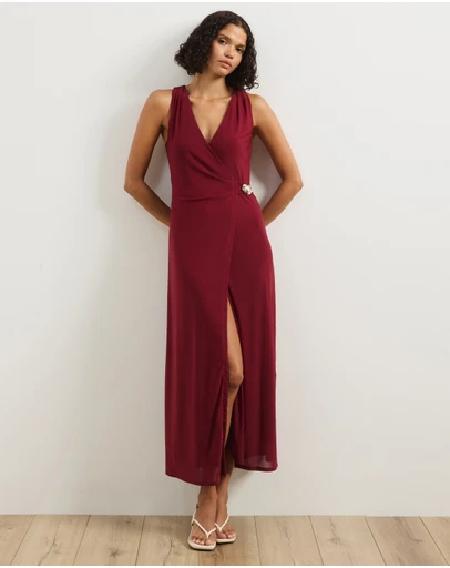 Atmos&Here - Ginni Wrap Mesh Midi Dress