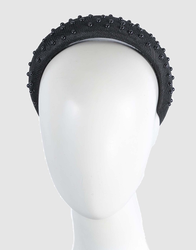 Max Alexander - Black Sinamay Racing Fascinator Headband