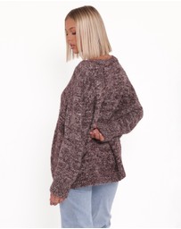 Petal & Pup - Libby Oversized Sweater - Brown Marle