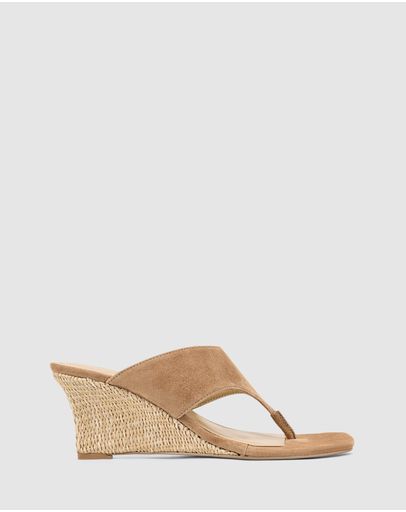 Natural Raffia  & Camel Tan Suede