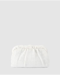 Olga Berg - AMALIA Pleated Woven Clutch