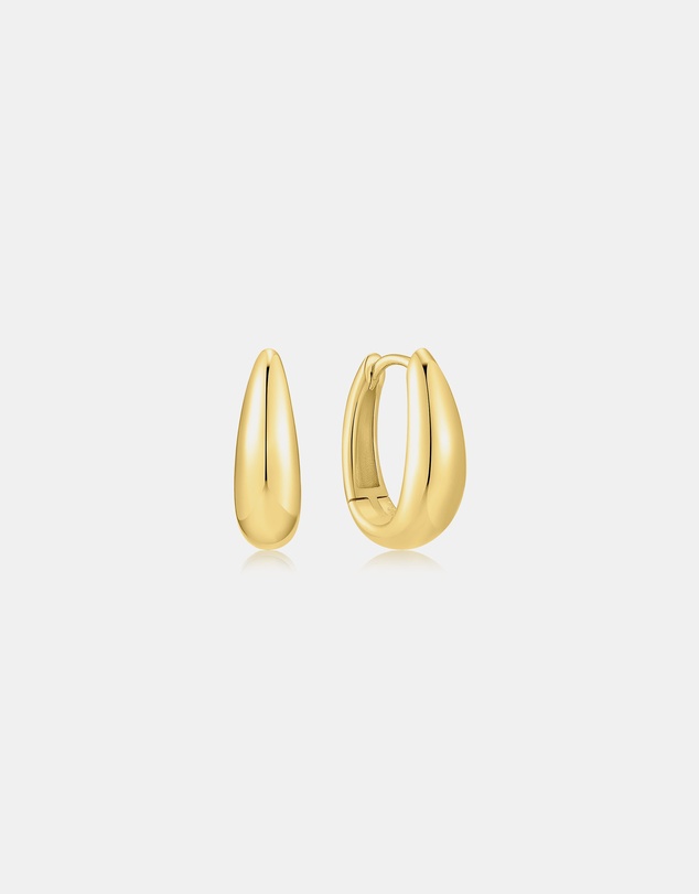Ania Haie - Gold Hollow Organic Pebble Drop Earrings