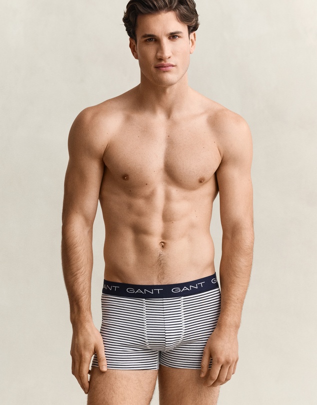 Gant - 3 Pack Thin Stripe Trunks