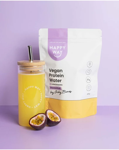 Happy Way - Ashy Bines Passionfruit Vegan Protein Water Powder