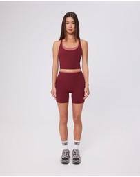 Upstate - Air Sculpt Double Layer Tank - Warm Cherry