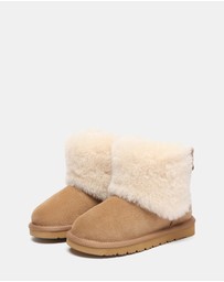 EVERAU - Australian Shepherd Ugg Bambi Kids Cow Suede Upper UGG Boots