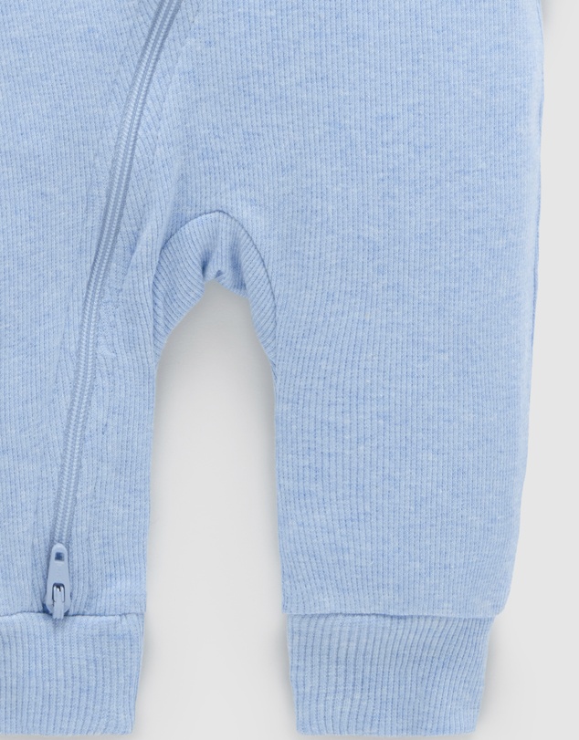 Purebaby - Ribbed Zip Growsuit -Kids-Babies