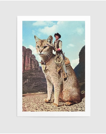 Olive et Oriel - Cat Lone Ranger by Vertigo Artography Art Print