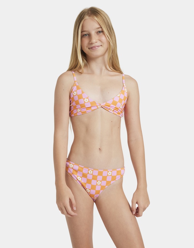 Roxy - Girls 8 to 16 Flower Check Two Piece