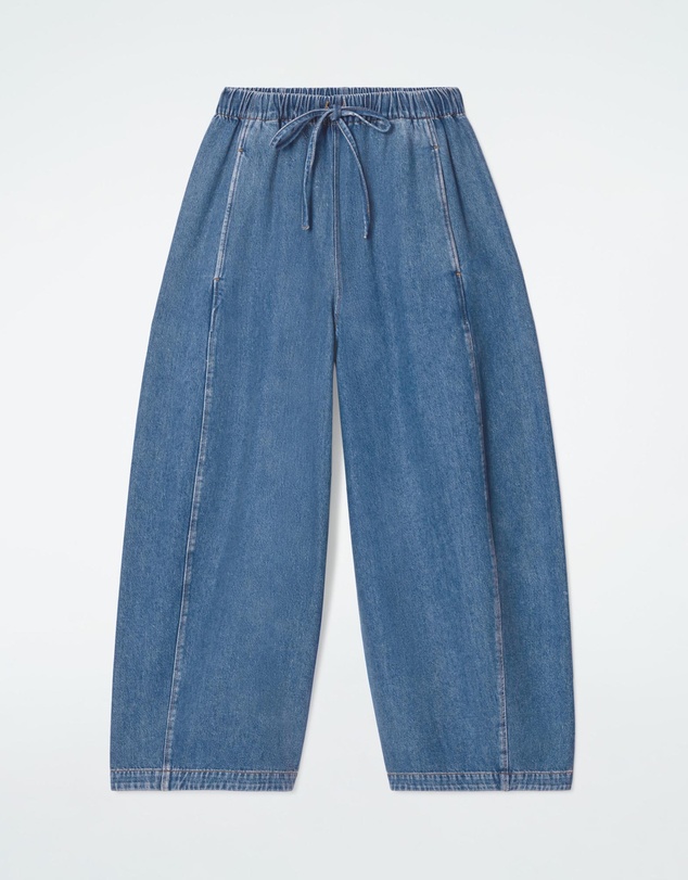 COS - Barrel Leg Denim Drawstring Trousers