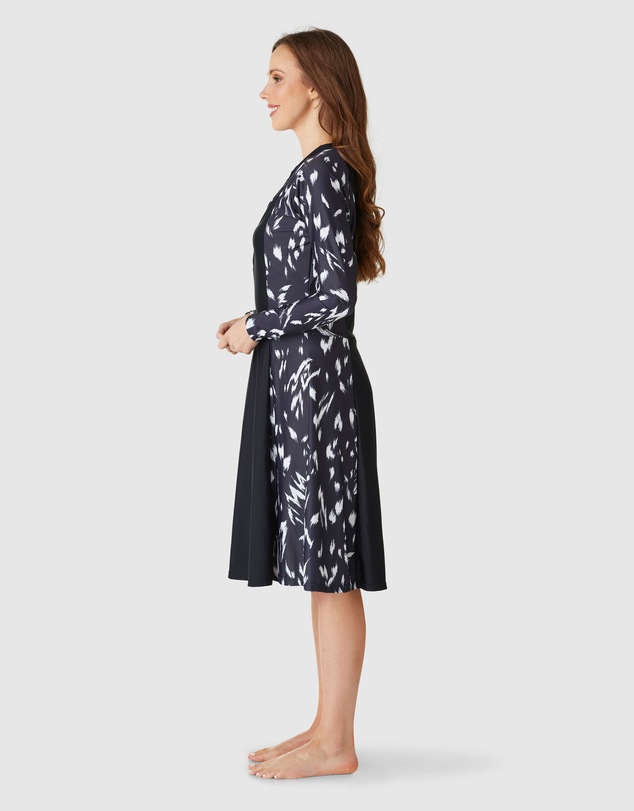 Modest Mermaid - Fleck Shore zip swim dress SPF50+