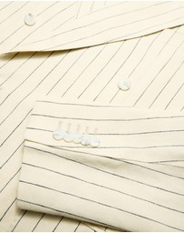 Calibre - Striped Double-Breasted Suit Jacket Bone