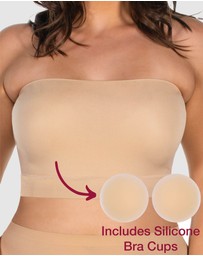 B Free Intimate Apparel - Sleek Bandeau Top with Silicone Bra Pads (A-B- C-D-DD) Cup
