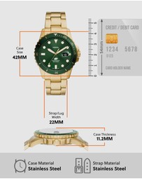Fossil - Fossil Blue Dive Gold Tone Analogue Watch