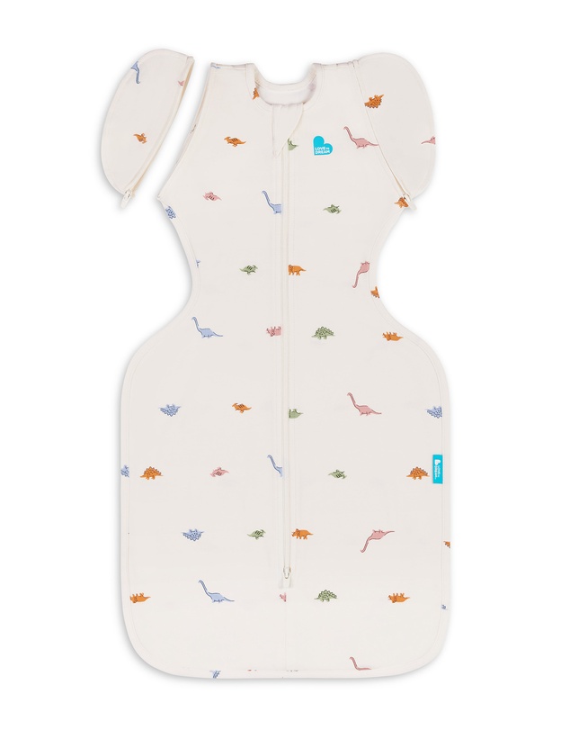 Love to Dream - Swaddle Up™ Transition Bag 1.0 TOG Stretch Cotton Dinosnore Cream