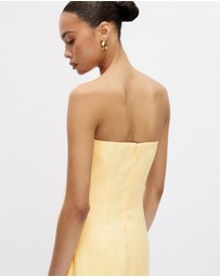 Minima Esenciales - Nivas Linen Empire Strapless Dress
