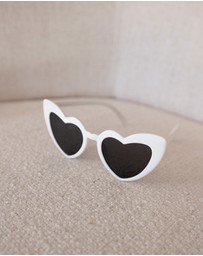 The White Collection - Stella - Modern White Love Heart Sunglasses