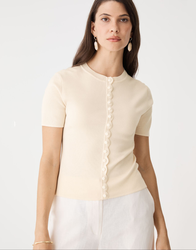 Forcast - Mel Short Sleeve Scallop Knit