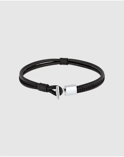 Kuzzoi - ICONIC EXCLUSIVE - Leather Cord Bracelet with Sterling Silver Hook